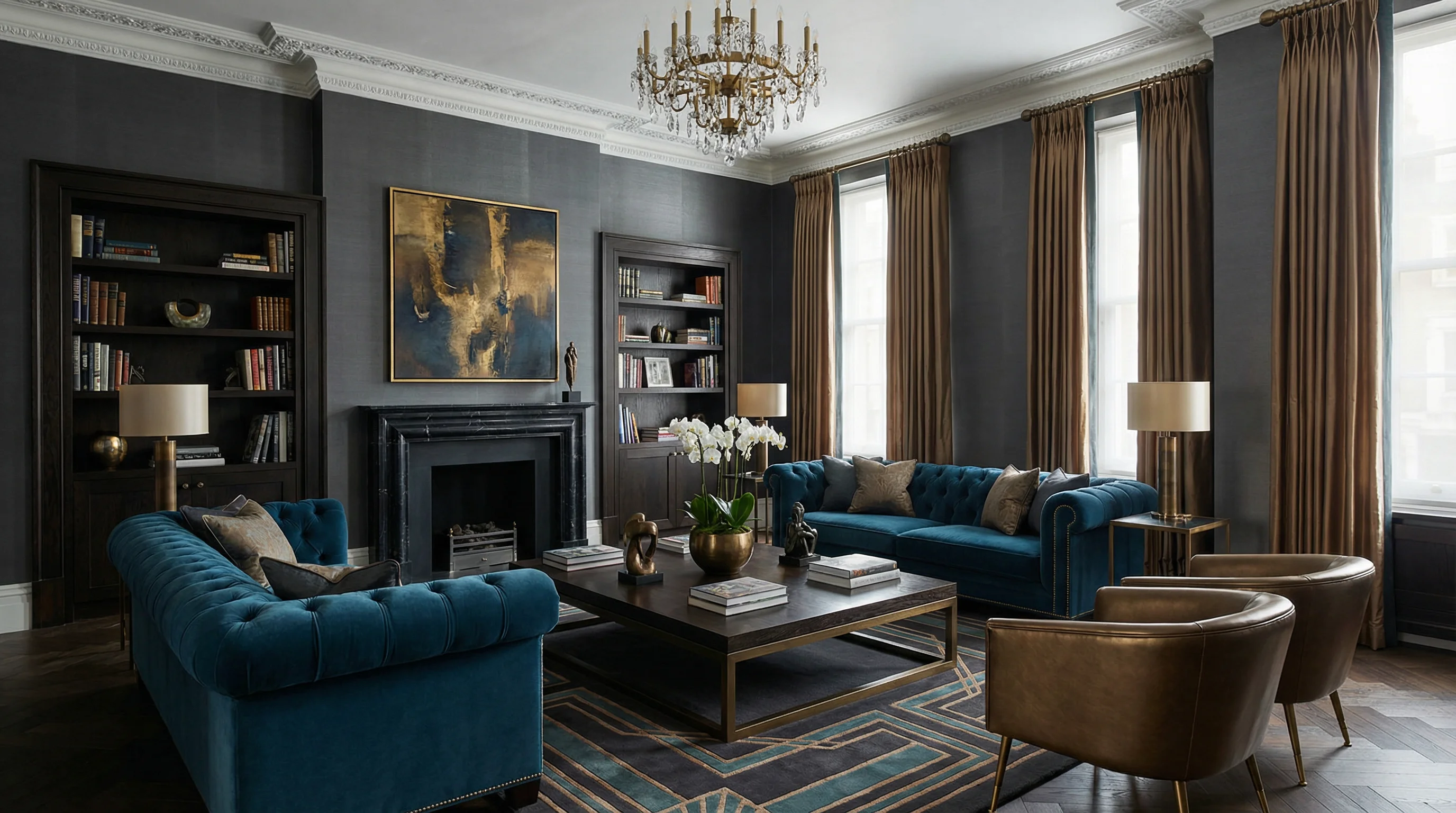 Living room with traditional elegance