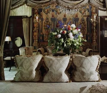 Drawing room with faded chintz